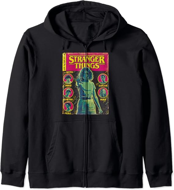 Comment Regarder Stranger Things Sans Netflix Gratuit Netflix Stranger Things Group Shot Comic Cover Sweat à Capuche: Amazon